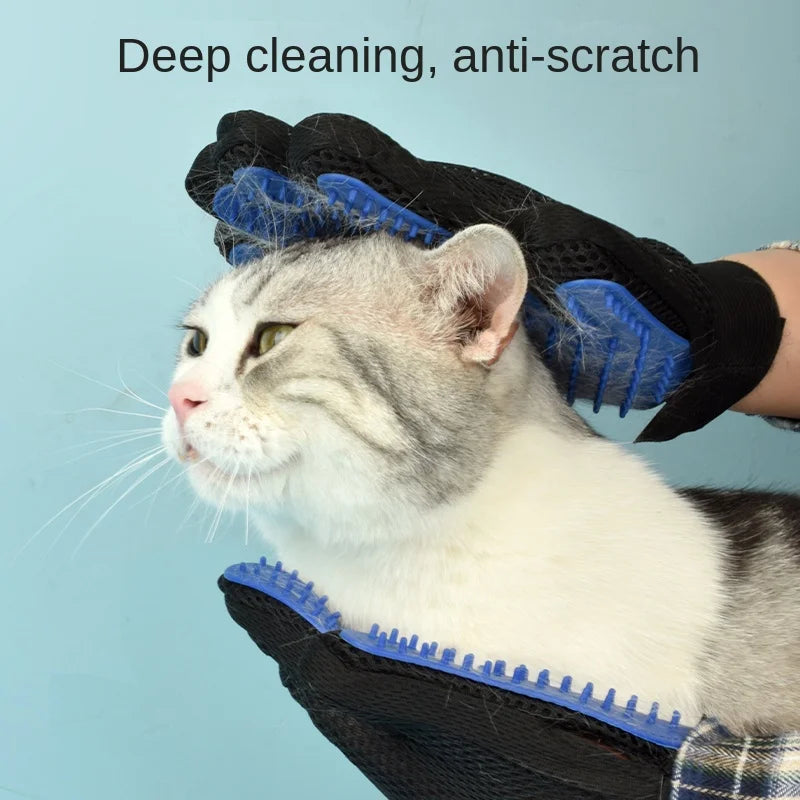 Silicone Gloves Cat Hair Brush and Removal, with Breathable Mesh - The Serene Cat
