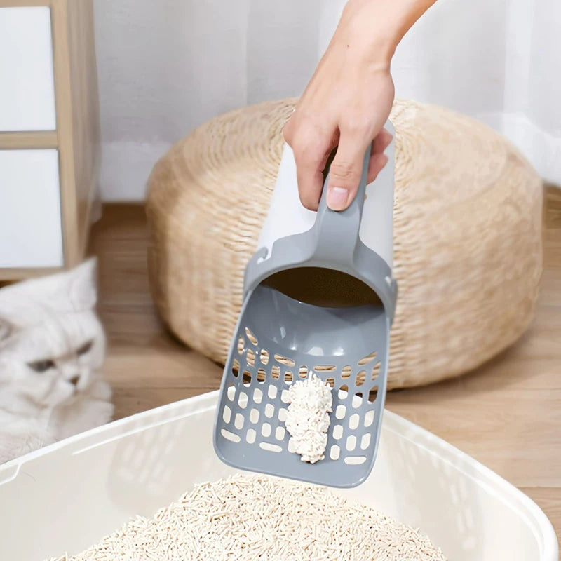 Time-Saving Litter Scoop with Integrated Garbage Can and Bag - The Serene Cat