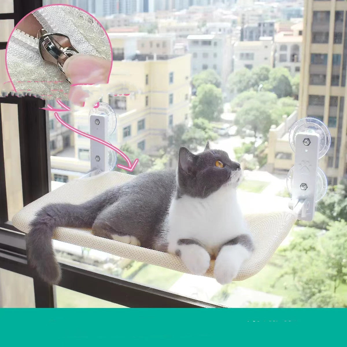 Window Glass Hammock for Observing Apartment Cats - The Serene Cat